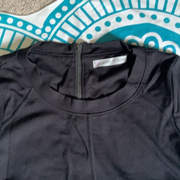 ATHLETA short sleeve A line dress black cotton XS fit& flare excellent condition - Picture 2 of 8